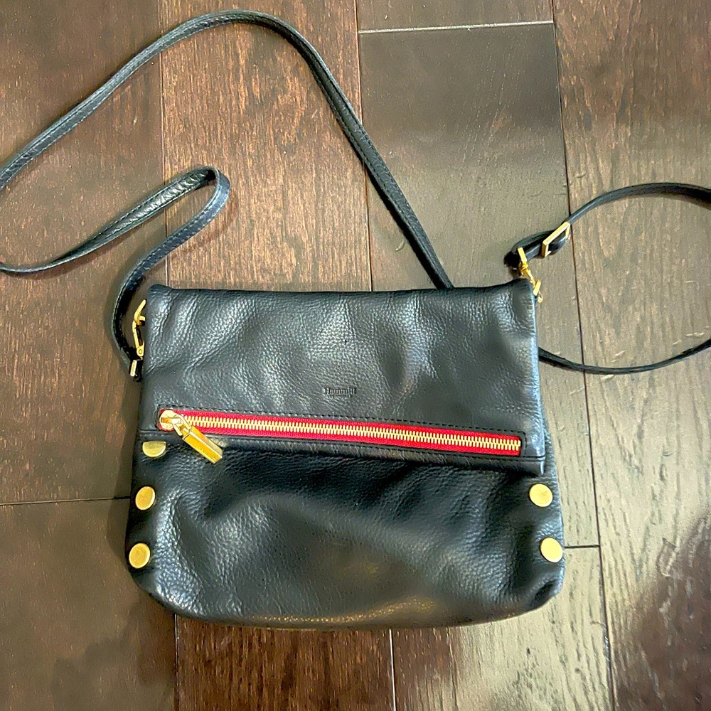 Hammitt VIP medium crossbody purse with gold accents.